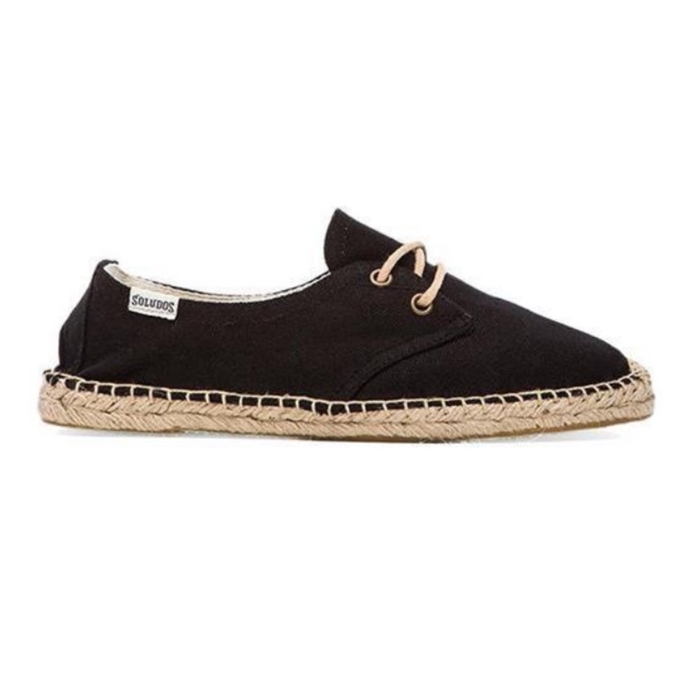Soludos black lace front Derby Flat like new